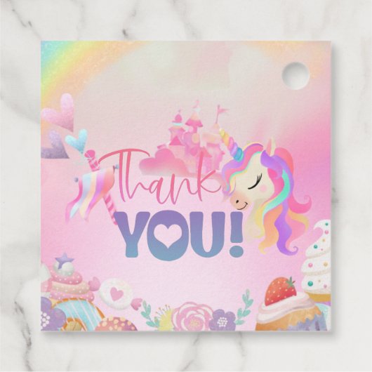 魔法のお祝いユニコーンキャンディランド フェイバータグ (裏面)