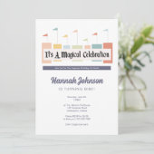 魔法のお祝い誕生日パーティーの招待状 招待状 (スタンド正面)