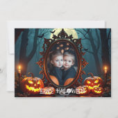 🎃魔法のかかったカボチャの光 カスタムフォトカード 招待状 (正面)