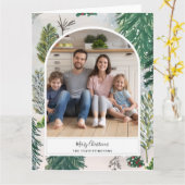 魔法のかかった冬の森のクリスマスの写真はがき カード (黄色い花)