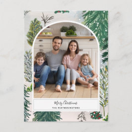 魔法のかかった冬の森のクリスマスの写真はがき ポストカード