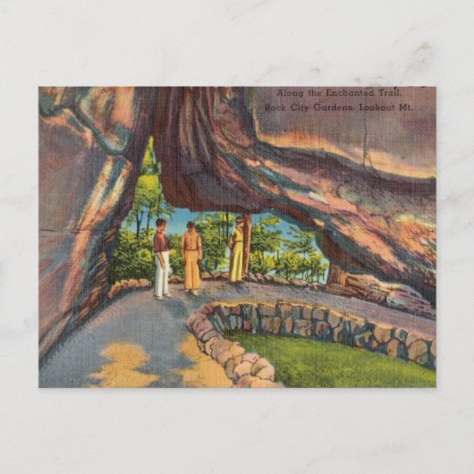 魔法のかけられた道、ロックシティガーデン、見渡す山 ポストカード (正面)