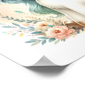 魔法のかわいいかわいいユニコーンフローラ子供部屋 ポスター (角)