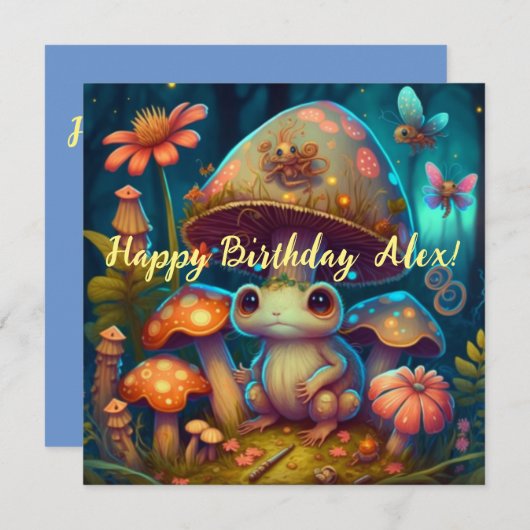 魔法のかわいいカエル サンキューカード (正面/裏面)