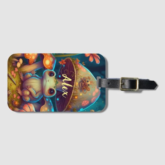 魔法のかわいいカエル ラゲッジタグ (正面横)