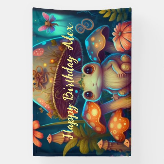 魔法のかわいいカエル 横断幕 (縦)