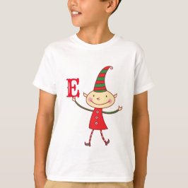 魔法のかわいいクリスマス小妖精や小人モノグラムキッズホリデー Tシャツ