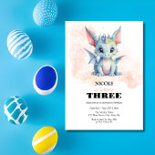 魔法のかわいいベビードラゴンフェアユタリーキッド誕生日 招待状