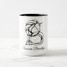 魔法のかわいいモノグラムBカスタムユニコーンブルックリン