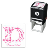 魔法のかわいいモノグラムDユニコーンパパまたはテキスト セルフインキングスタンプ (インサイチュ)