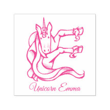 魔法のかわいいモノグラムE Unicorn Emmaまたはあなたのテキスト
