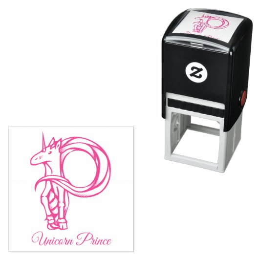 魔法のかわいいモノグラムPカスタムユニコーンプリンス セルフインキングスタンプ (インサイチュ)