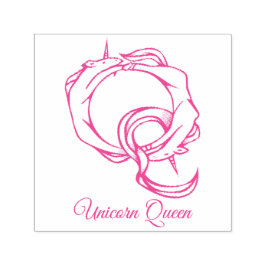 魔法のかわいいモノグラムQカスタムユニコーンクイーン セルフインキングスタンプ