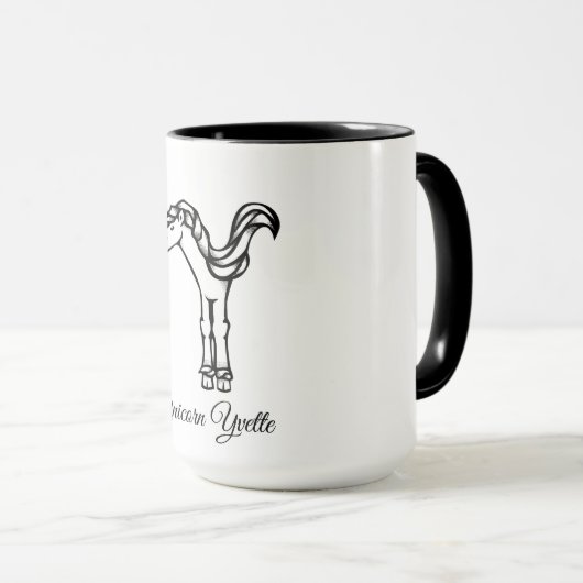 魔法のかわいいモノグラムYカスタムユニコーンイヴェット マグカップ (正面右)