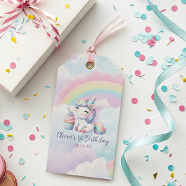 魔法のかわいいユニコーン レインボー 誕生日ギフトタグ ギフトタグ