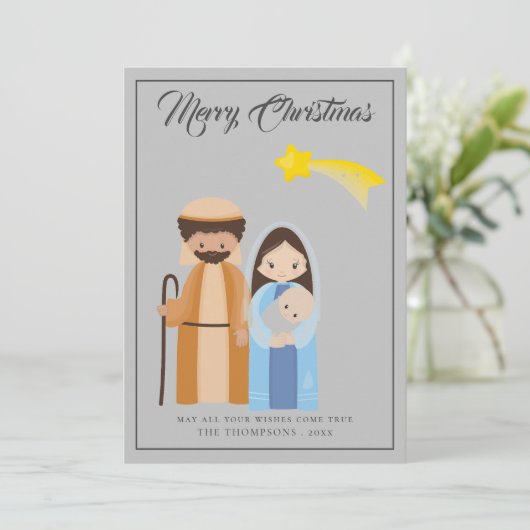 魔法のかわいい出生スタークリスマス シーズンカード (スタンド正面)