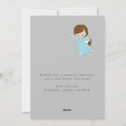 魔法のかわいい出生スタークリスマス シーズンカード (裏面)