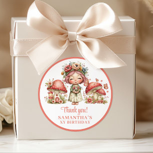 魔法のかわいい妖精の2歳の誕生日の花の感謝 ラウンドシール