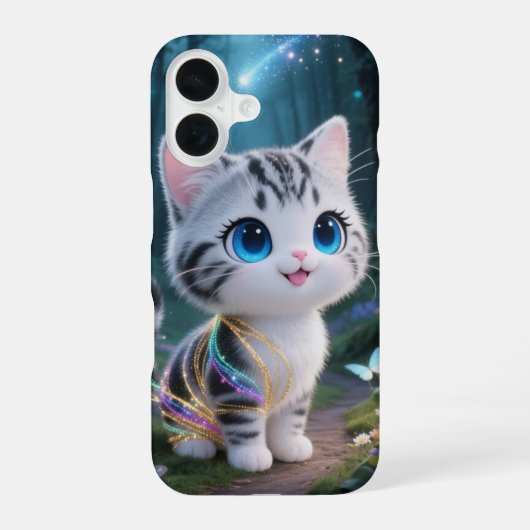 魔法のかわいい猫のスマホケース iPhone 16ケース (裏面)