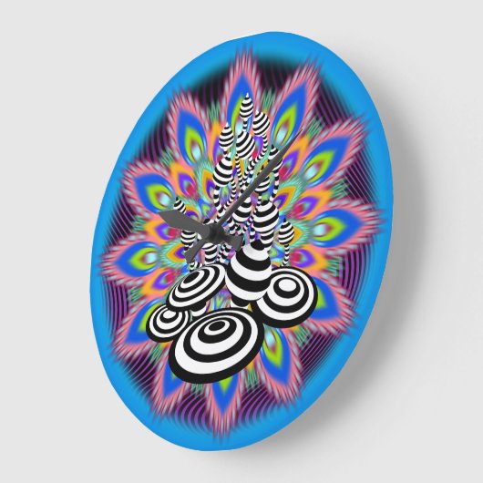 魔法のきのこのサイケデリックなデザインの柱時計 ラージ壁時計 (傾斜)