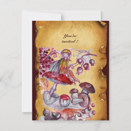 魔法のきのこの羊皮紙 招待状 (正面)