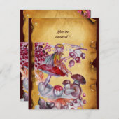 魔法のきのこの羊皮紙 招待状 (正面/裏面)