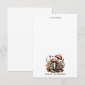 魔法のきのこ お子様の名前入り ノートカード (正面/裏面)