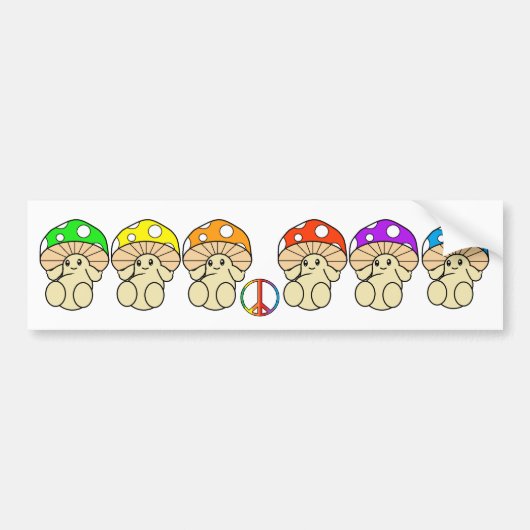 魔法のきのこ バンパーステッカー (正面)