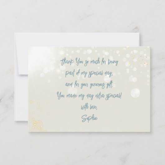 魔法のきらきらユニコーンの子供の誕生日 サンキューカード (正面)