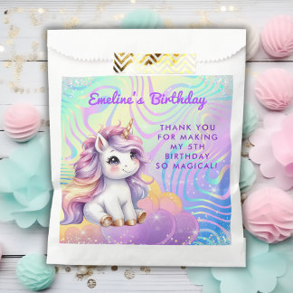 魔法のきらめき かわいいユニコーンの誕生日 フェイバーバッグ