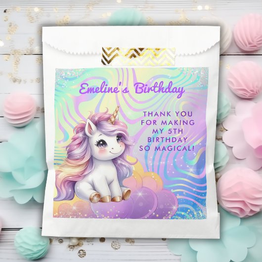 魔法のきらめき かわいいユニコーンの誕生日 フェイバーバッグ