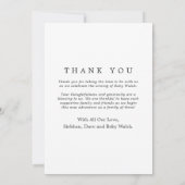 魔法のきらめくフローラヴィンテージ赤ちゃんシャワー サンキューカード (裏面)