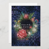 魔法のきらめくフローラヴィンテージ赤ちゃんシャワー サンキューカード (正面/裏面)