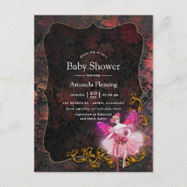 魔法のきらめく妖精ヴィンテージの赤ちゃんシャワー ポストカード