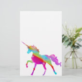 魔法のきらめく虹の意気揚々と歩くユニコーン 便箋 (スタンド正面)