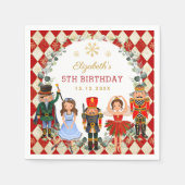 魔法のくるみクラッカークリスマスホリデーベビー誕生日 スタンダードカクテルナプキン (正面)