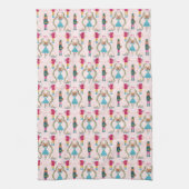 魔法のくるみ割りピンクパターン キッチンタオル (縦)