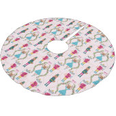 魔法のくるみ割り模様ピンク ブラッシュドポリエステルツリースカート (アングル)