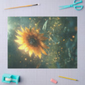 魔法のひまわりとホタルのデコパージュ 薄葉紙 (クラフト)