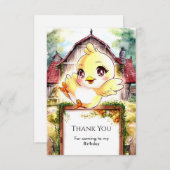 魔法のひよこ誕生日パーティーのフィナーレ サンキューカード (正面/裏面)
