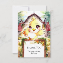 魔法のひよこ誕生日パーティーのフィナーレ サンキューカード