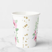 魔法のようなエレガントで明るい花柄のウェディングペーパーカップ 紙コップ (左)