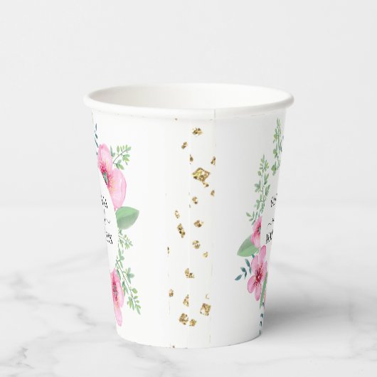 魔法のようなエレガントで明るい花柄のウェディングペーパーカップ 紙コップ (右)