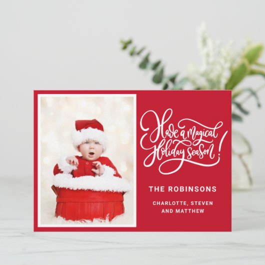 魔法のようなホリデーシーズンの写真カード シーズンカード (スタンド正面)