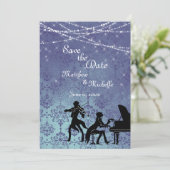 魔法のようなヴィンテージクラシック音楽 Save the Date 招待状 (スタンド正面)