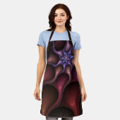 魔法のような光沢のある抽象芸術ストライプのフラカラフルルタル エプロン (着用した状態)