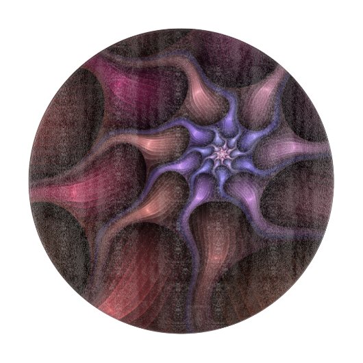 魔法のような光沢のある抽象芸術ストライプのフラカラフルルタル カッティングボード (正面)