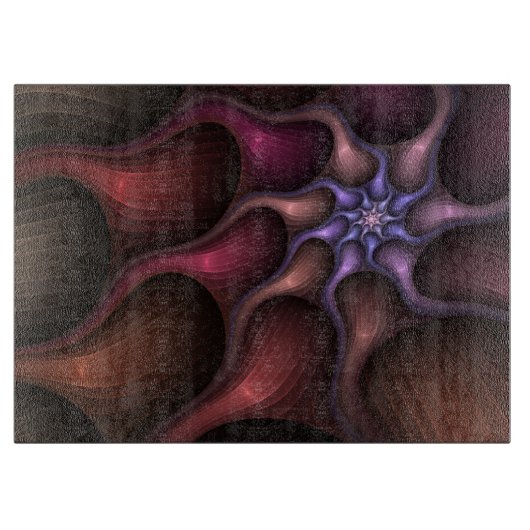 魔法のような光沢のある抽象芸術ストライプのフラカラフルルタル カッティングボード (正面)