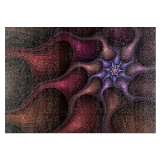 魔法のような光沢のある抽象芸術ストライプのフラカラフルルタル カッティングボード (正面)