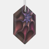 魔法のような光沢のある抽象芸術ストライプのフラカラフルルタル ガラスオーナメント (正面右)